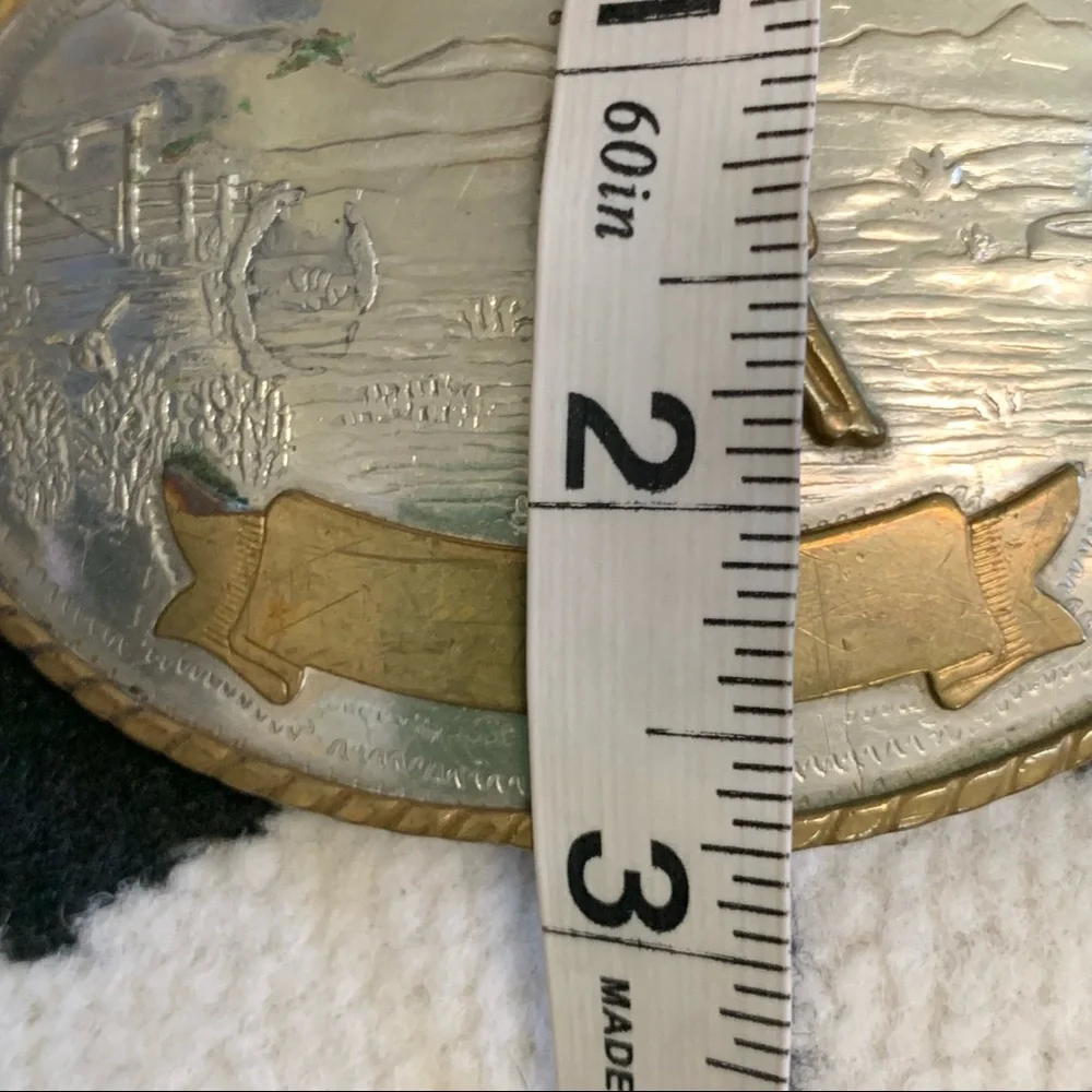 Tony Lama German Silver Ranch Cowboy Horse Riding Belt Buckle